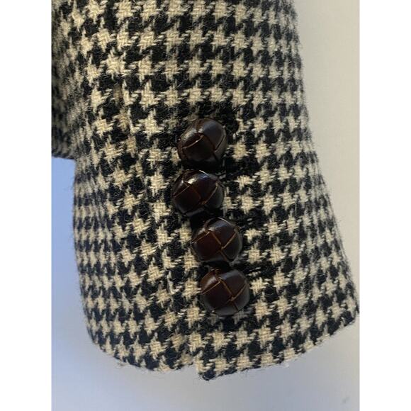 J. crew Women Schoolboy houndstooth Wool Black blazer jacket, Elbow Patch Sz 10 - Picture 7 of 16
